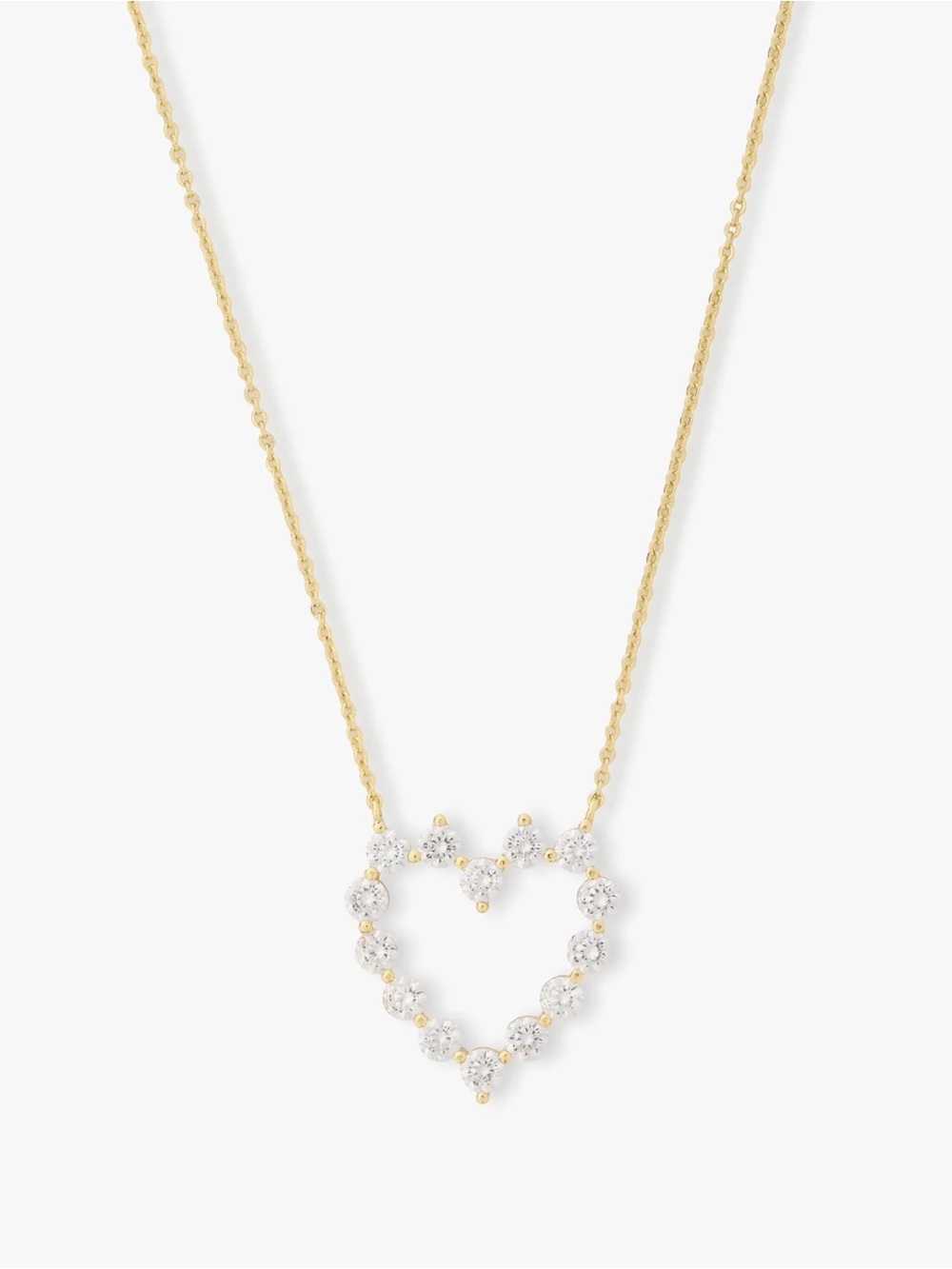 Melinda Maria Gold Heart Necklace with Diamondettes